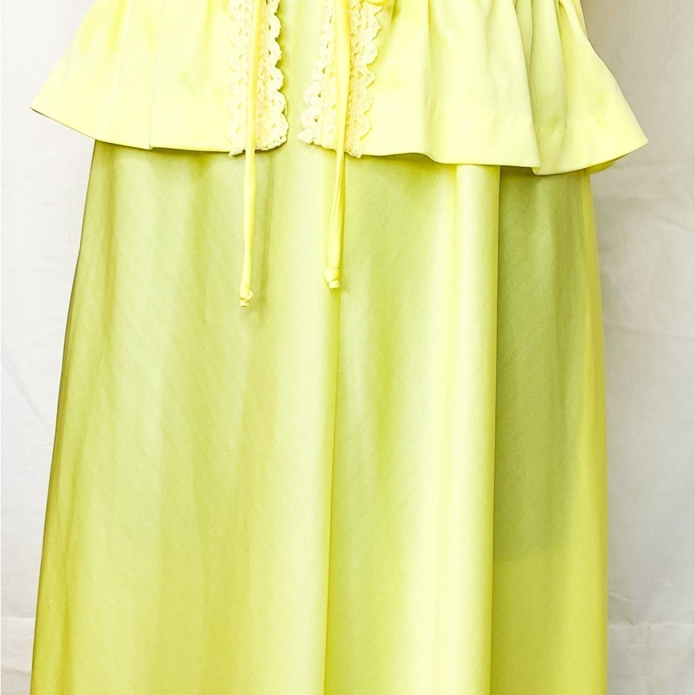 Retro Vintage Elegant Butter Yellow Lace Trim Dress Set - Picture 4 of 16